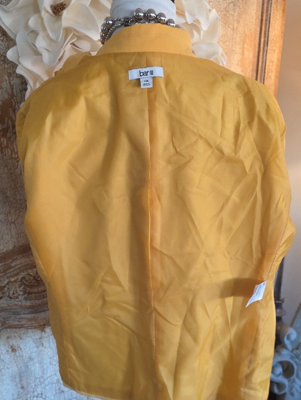 Bar III Canary Yellow Double-Breasted Women's Blazer - Picture 11 of 11